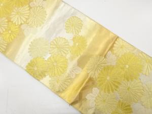 アンティーク　光悦垣に菊模様織り出し袋帯（材料）